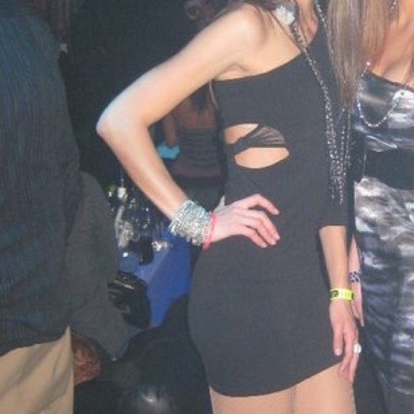 Asymmetric Cut Out Little Black Dress - Picture 3 of 3